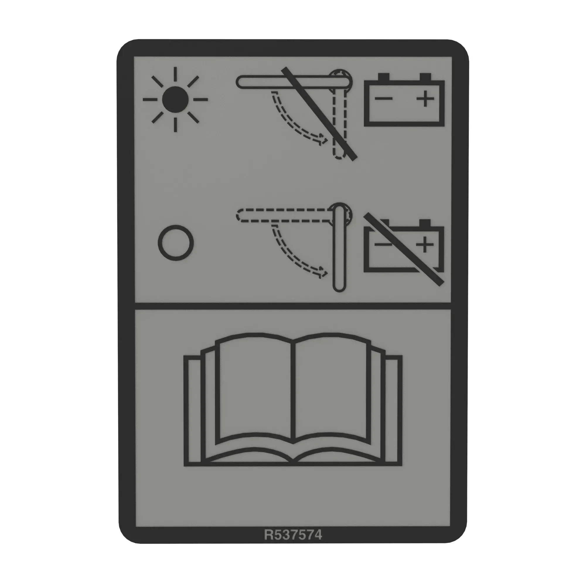 John Deere Battery Disconnect Label - R537574