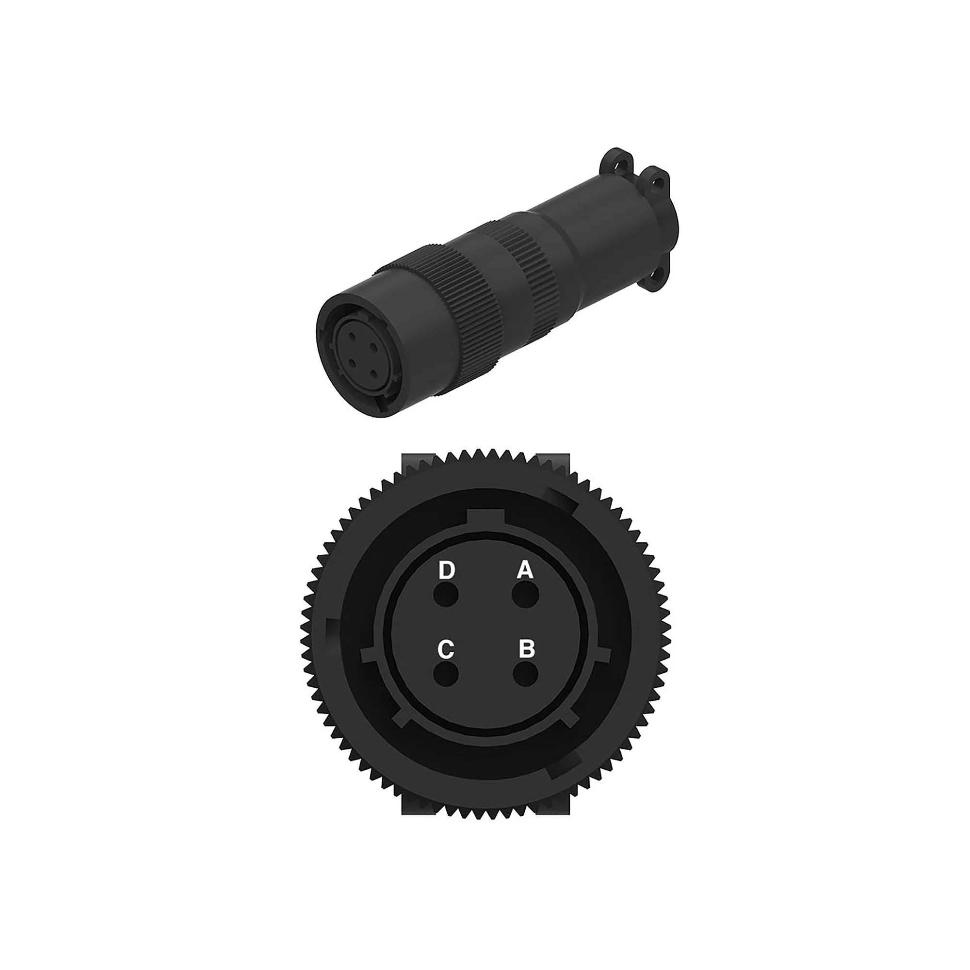 CONN ITT KPT 4W FS BLK PLSTC