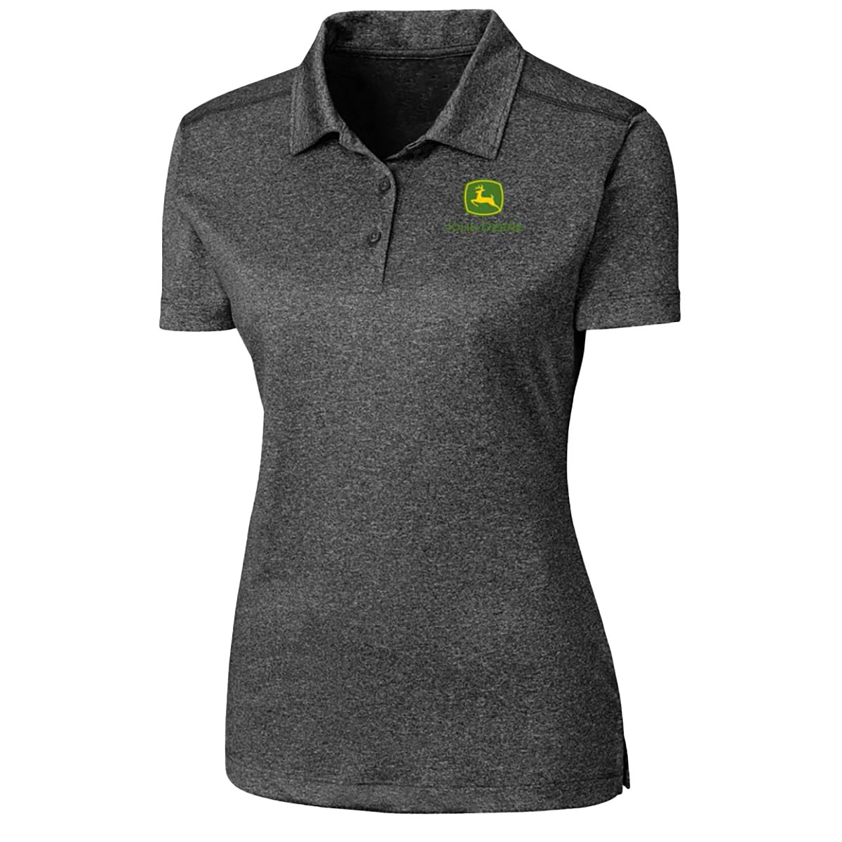Heathered Black Ladies Fit Polo