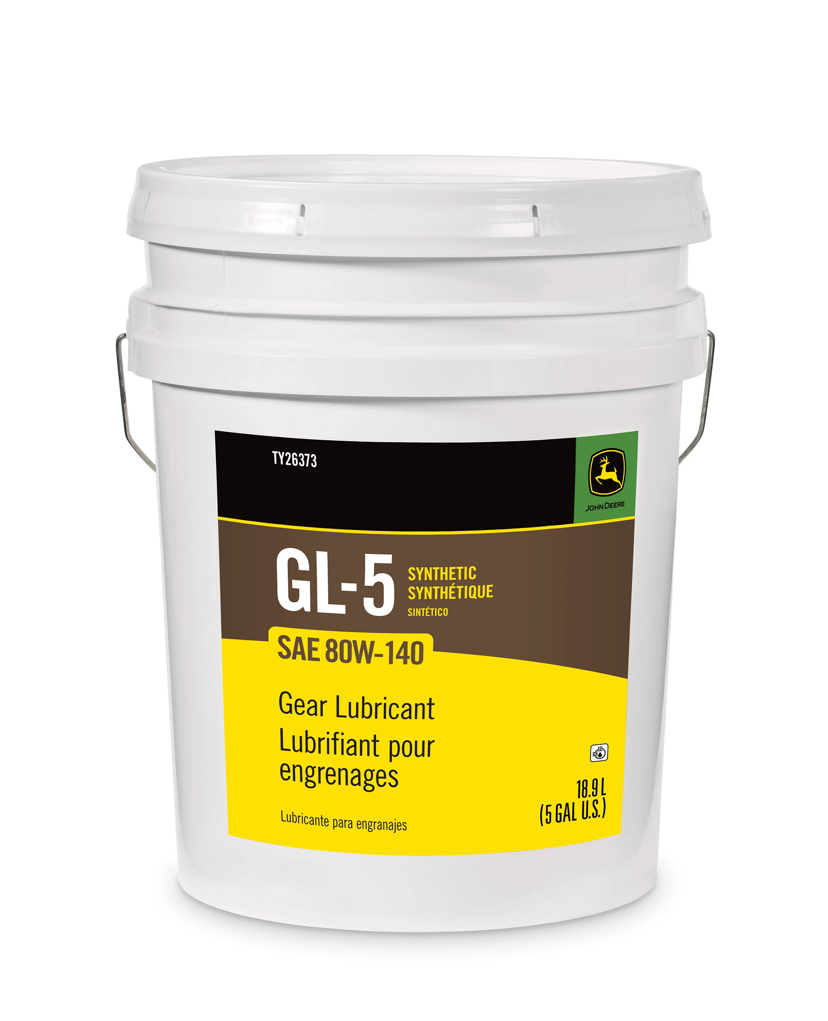 John Deere Synthetic Gear Lubricant, SAE 80W-140, API GL-5, 18.9 Liter (5 Gallon) - TY26373