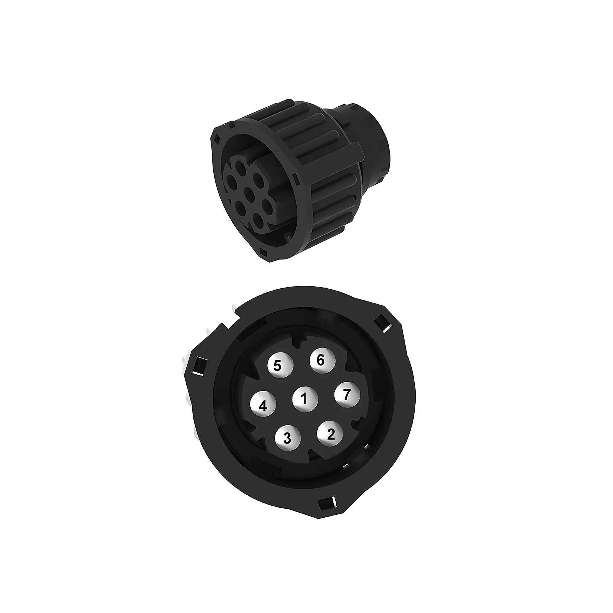 John Deere Black Electrical Connector Housing, Cavities 7 - 57M9584