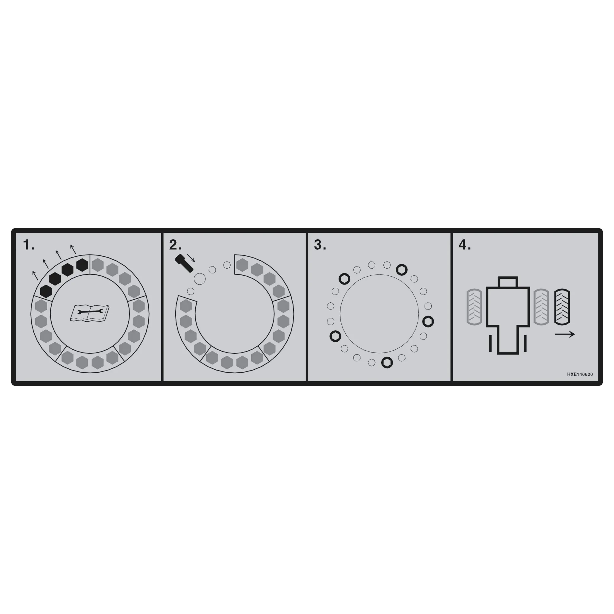 John Deere Dual Wheel Removal Label - HXE140620