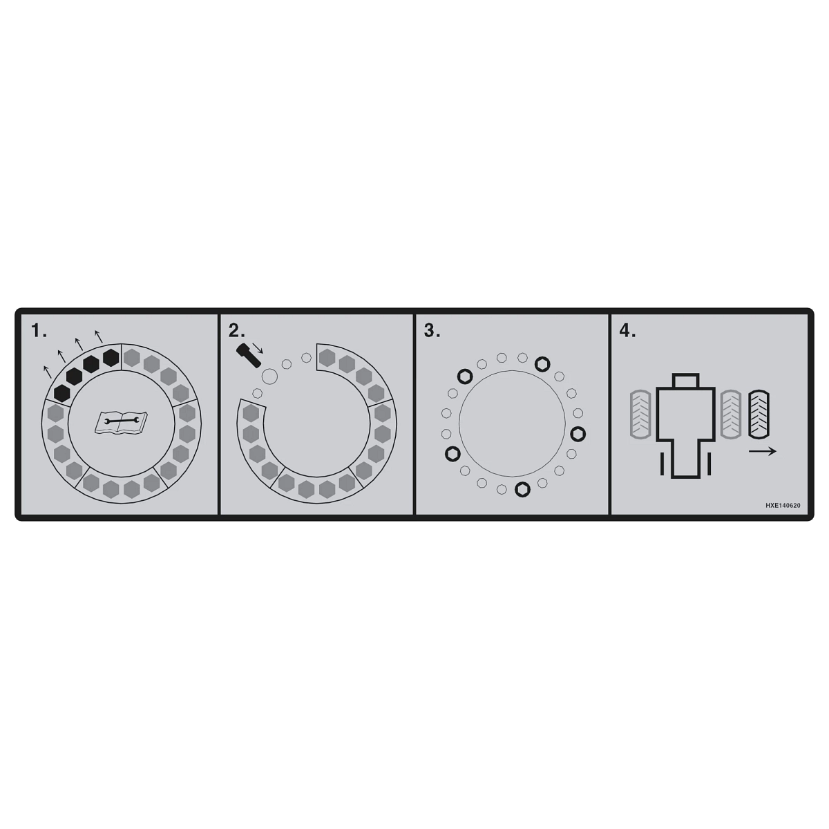 John Deere Dual Wheel Removal Label - HXE140620