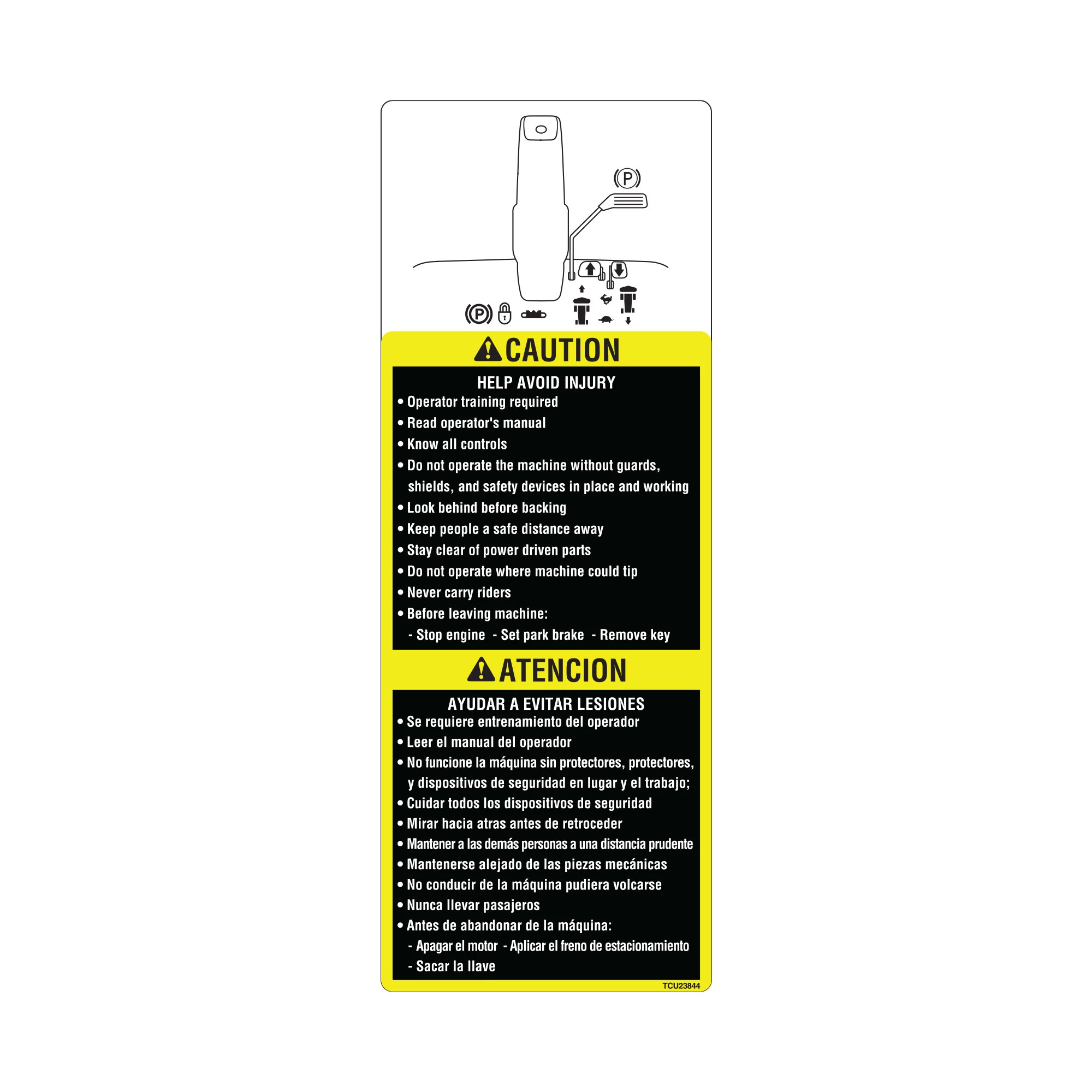 LABEL, TUNNEL (ENGLISH/SPANISH)