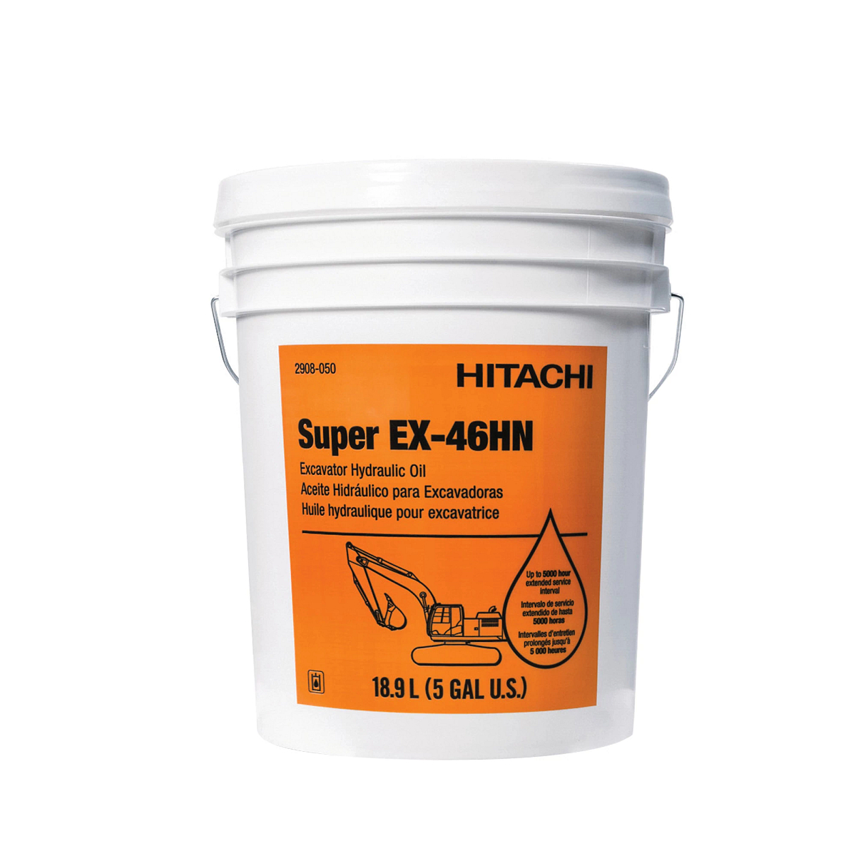 John Deere Zinc-Free Hydraulic Oil for Hitachi Super EX-46HN Excavator, ISO 46, 18.9 Liter (5 Gallon) - 2908-050