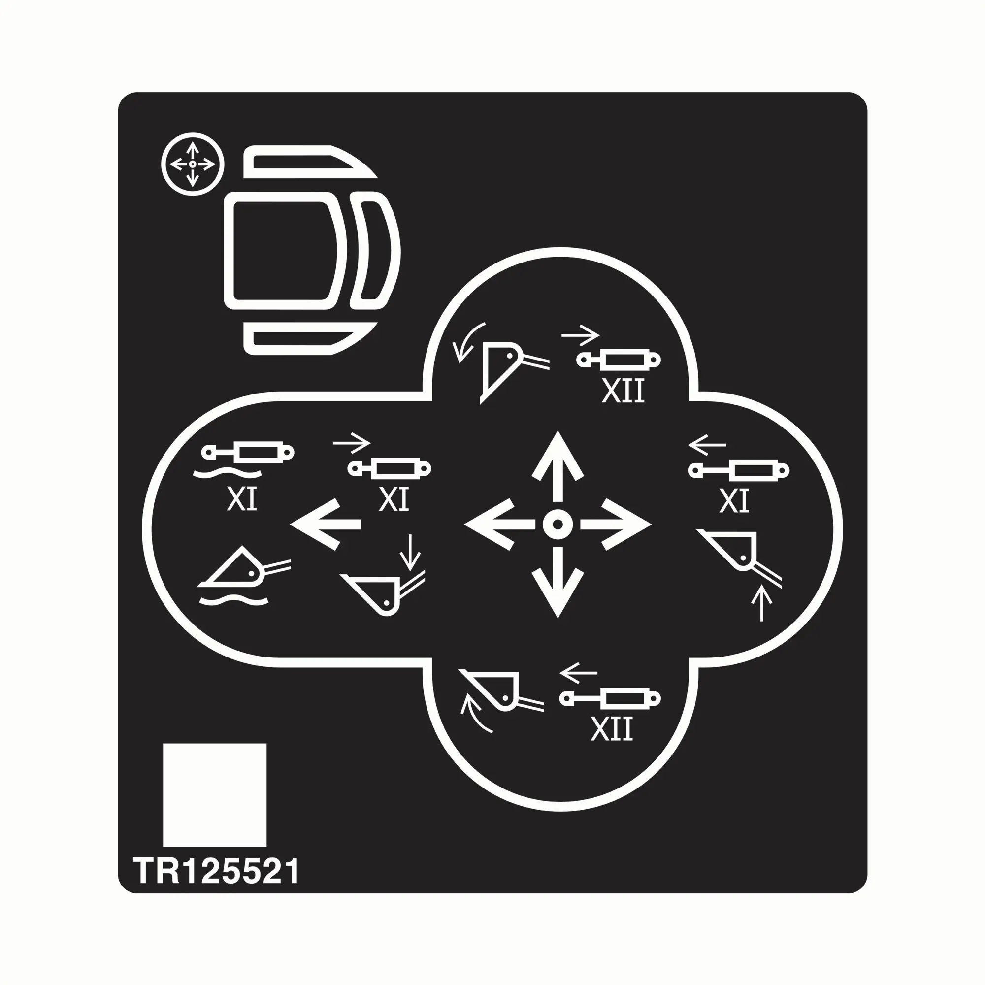 John Deere Mechanical Mid SCV Control Instructional Label - TR125521
