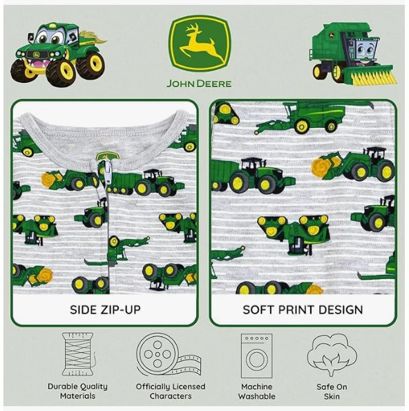 Infant Farm Equipment Footie Pajamas