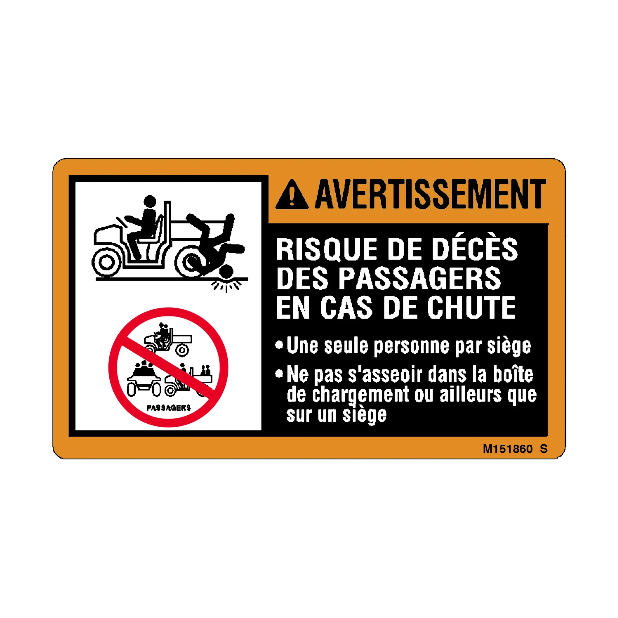 John Deere Warning Label, French - M151860