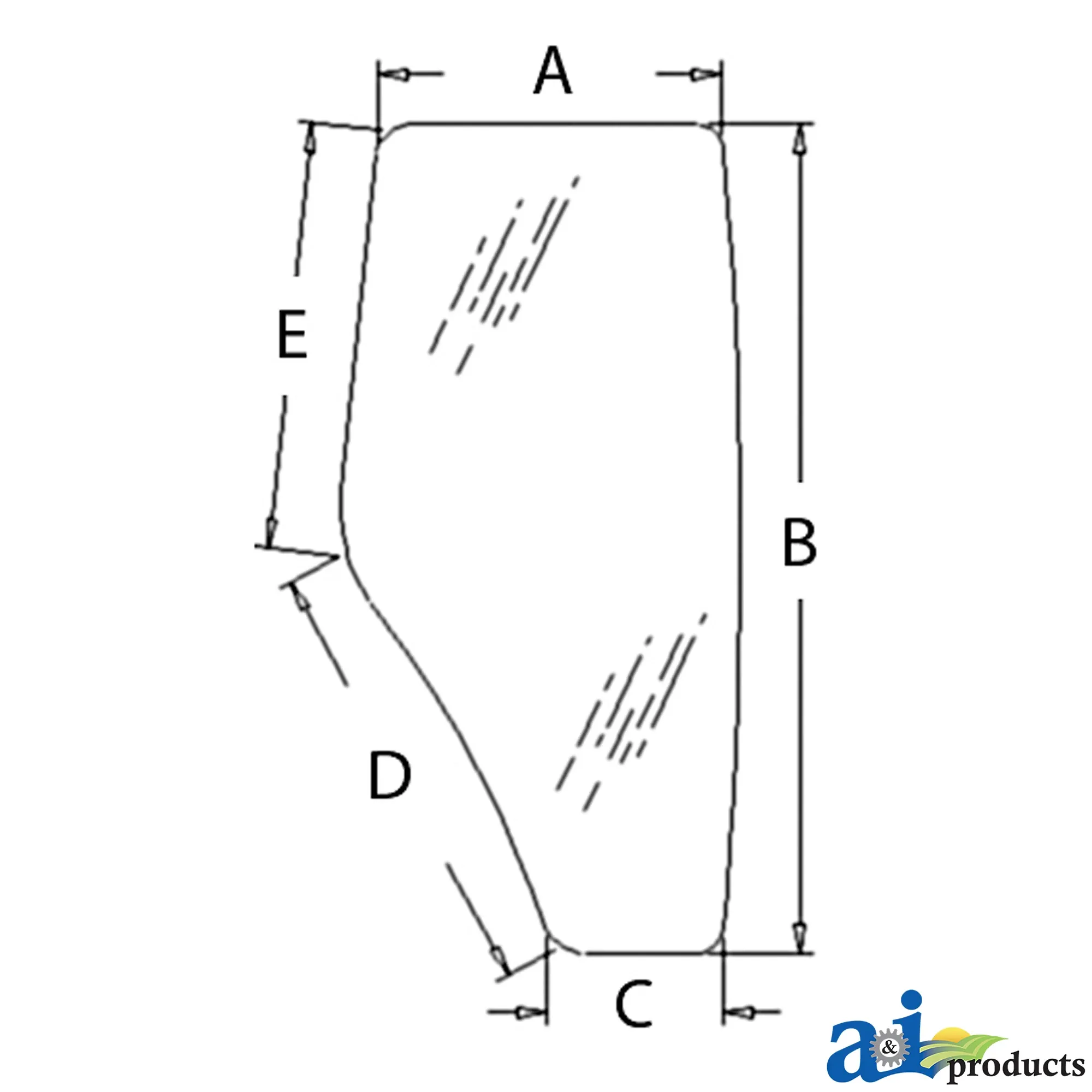 A&I Products Right Side Fixed Glass Cab Door - A-R198625