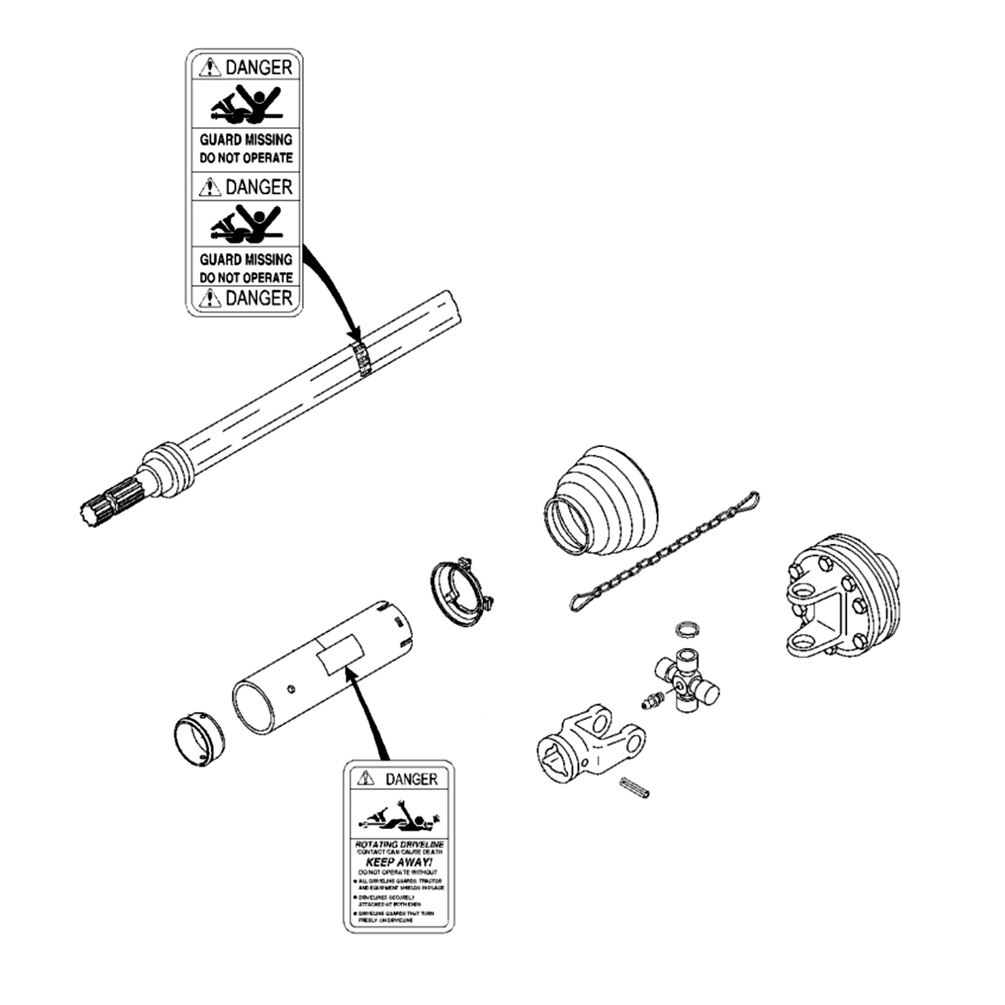 John Deere Intermediate Universal Driveshaft, 1000 RPM - AW34580