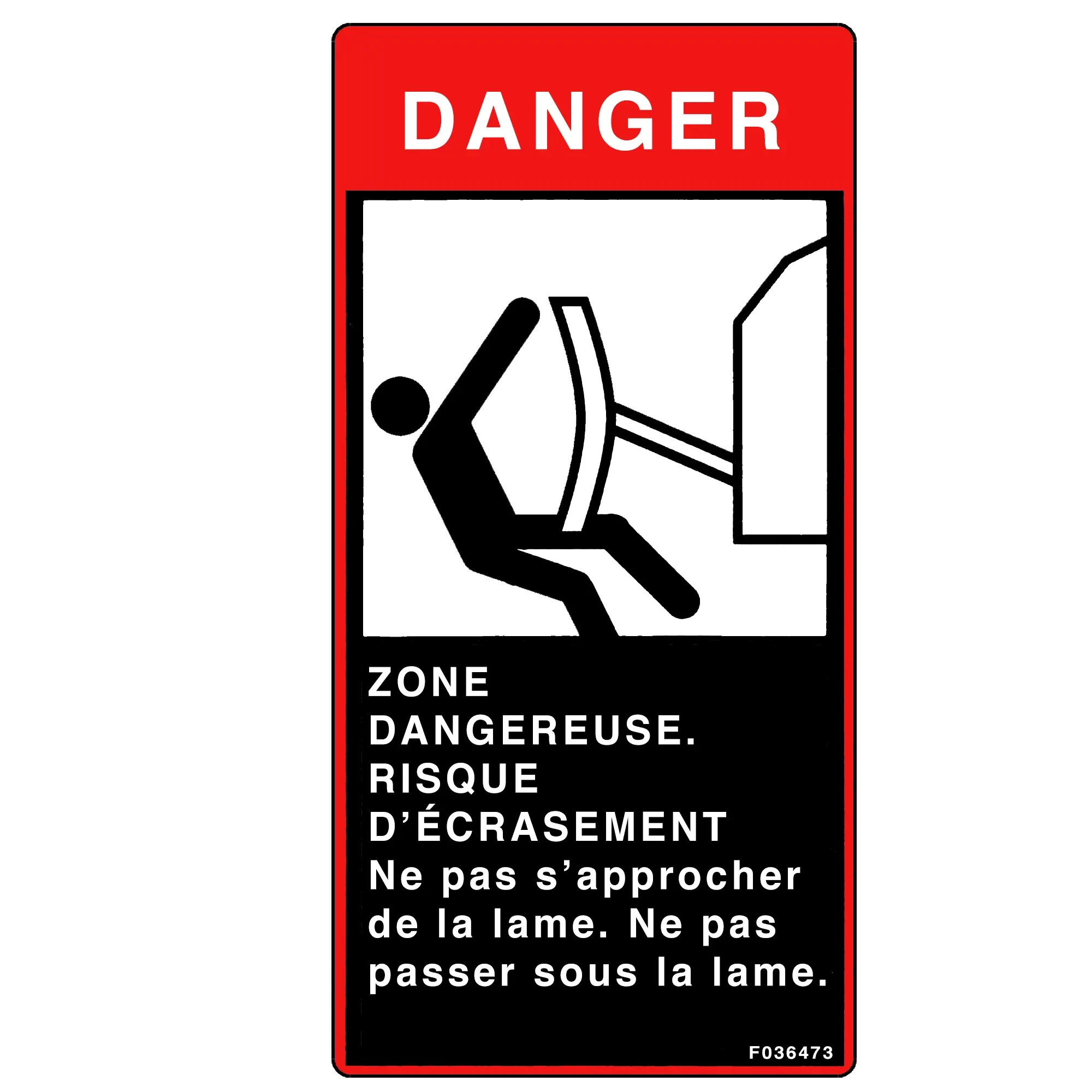 John Deere Label, Ground The Bulldozer Blade - F036473
