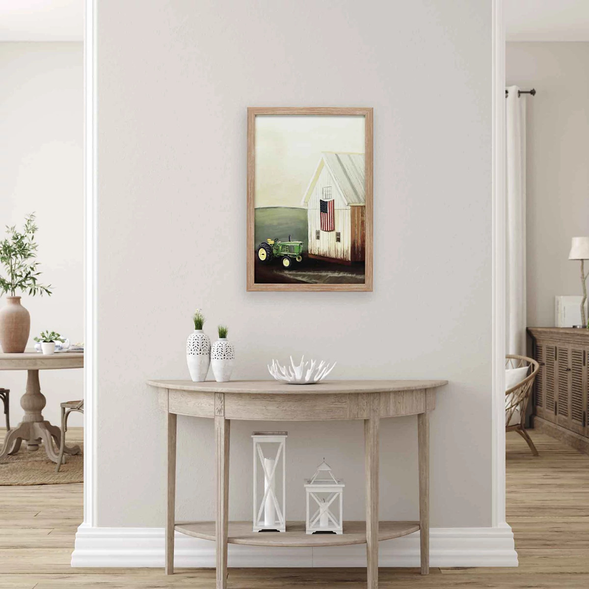 Tractor By Barn Wood Framed Décor