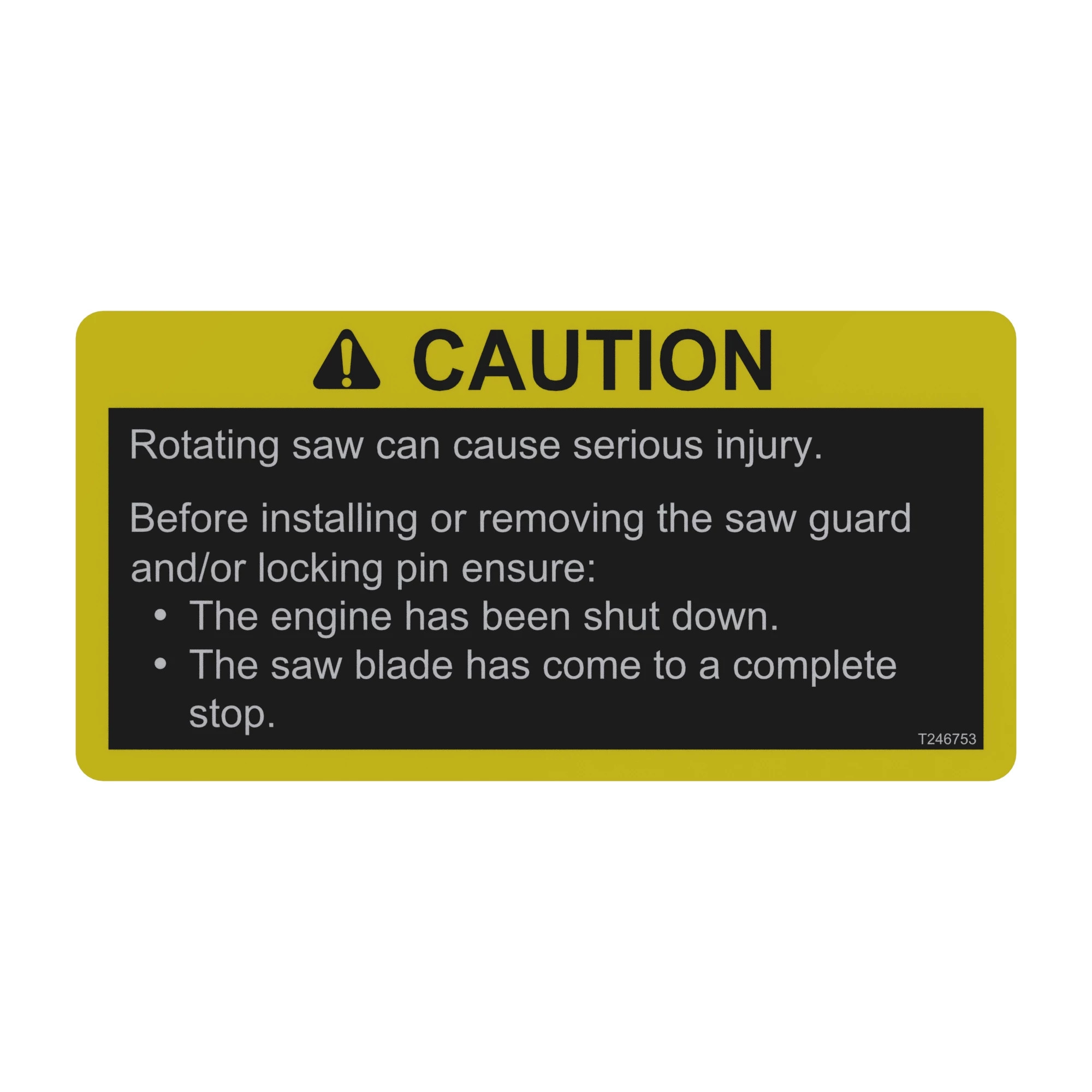 DECAL, CAUTION, ENGLISH