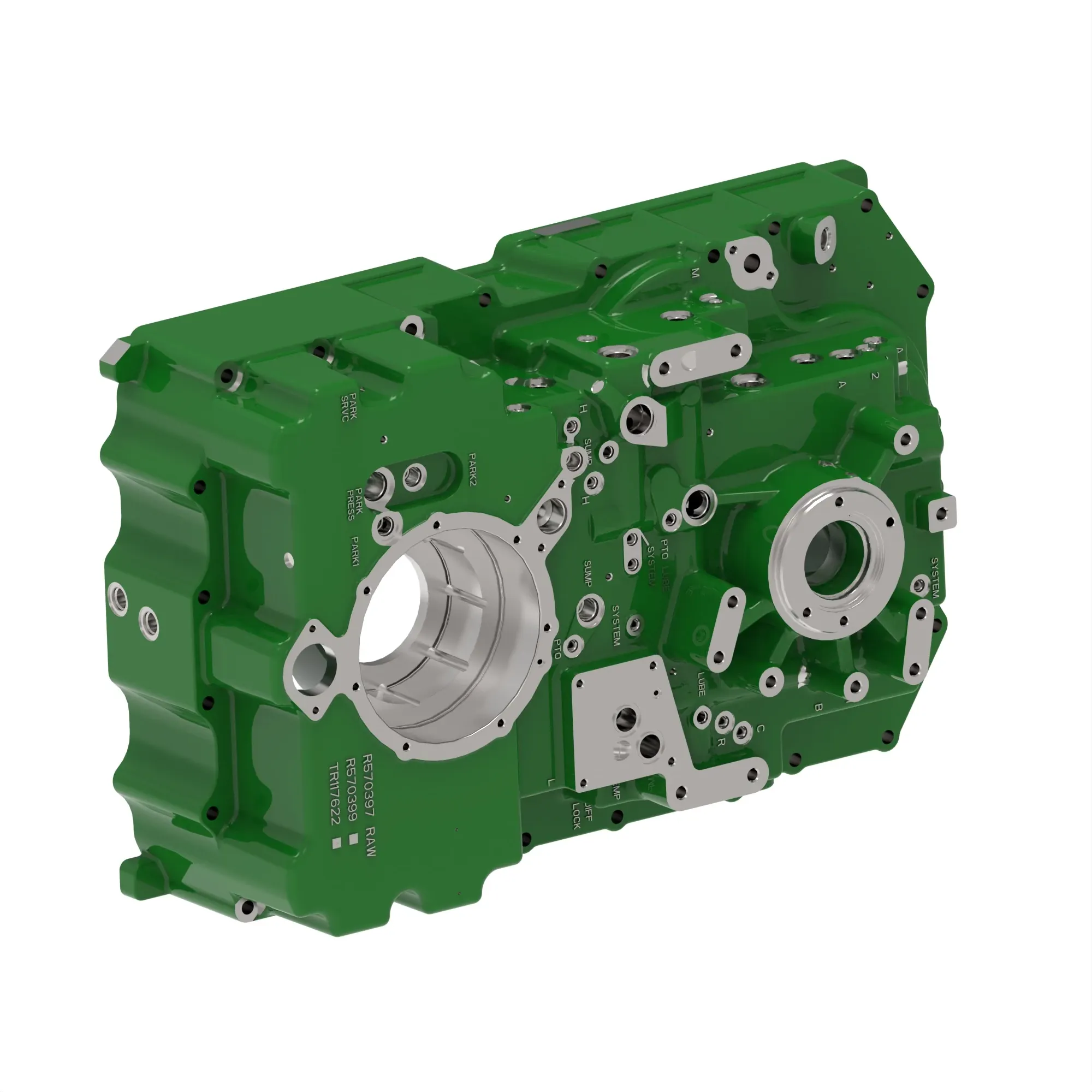 John Deere Transmission Rear with Plugs Housing - TA18426