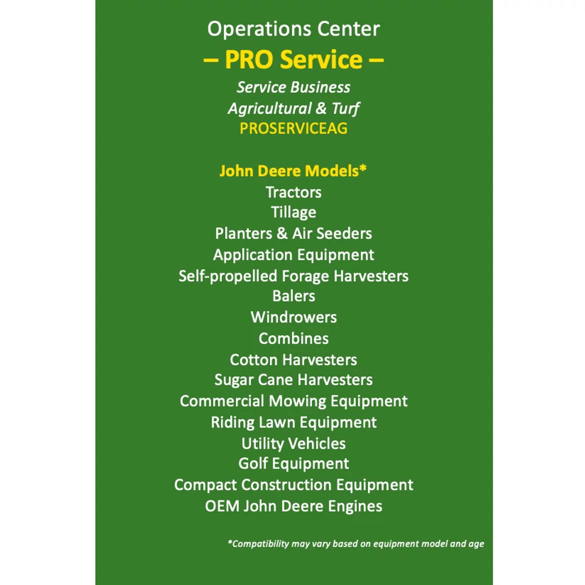 Operations Center PRO Service - Service Business - Agricultural and Turf (Annual License)