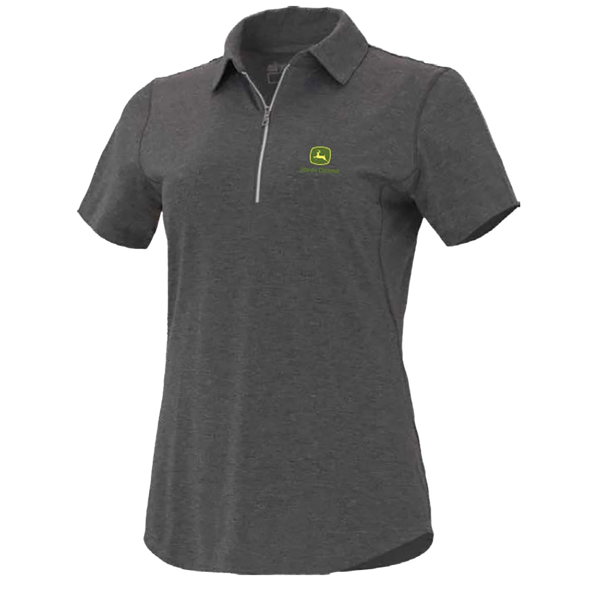 Heathered Gray Zipper Polo