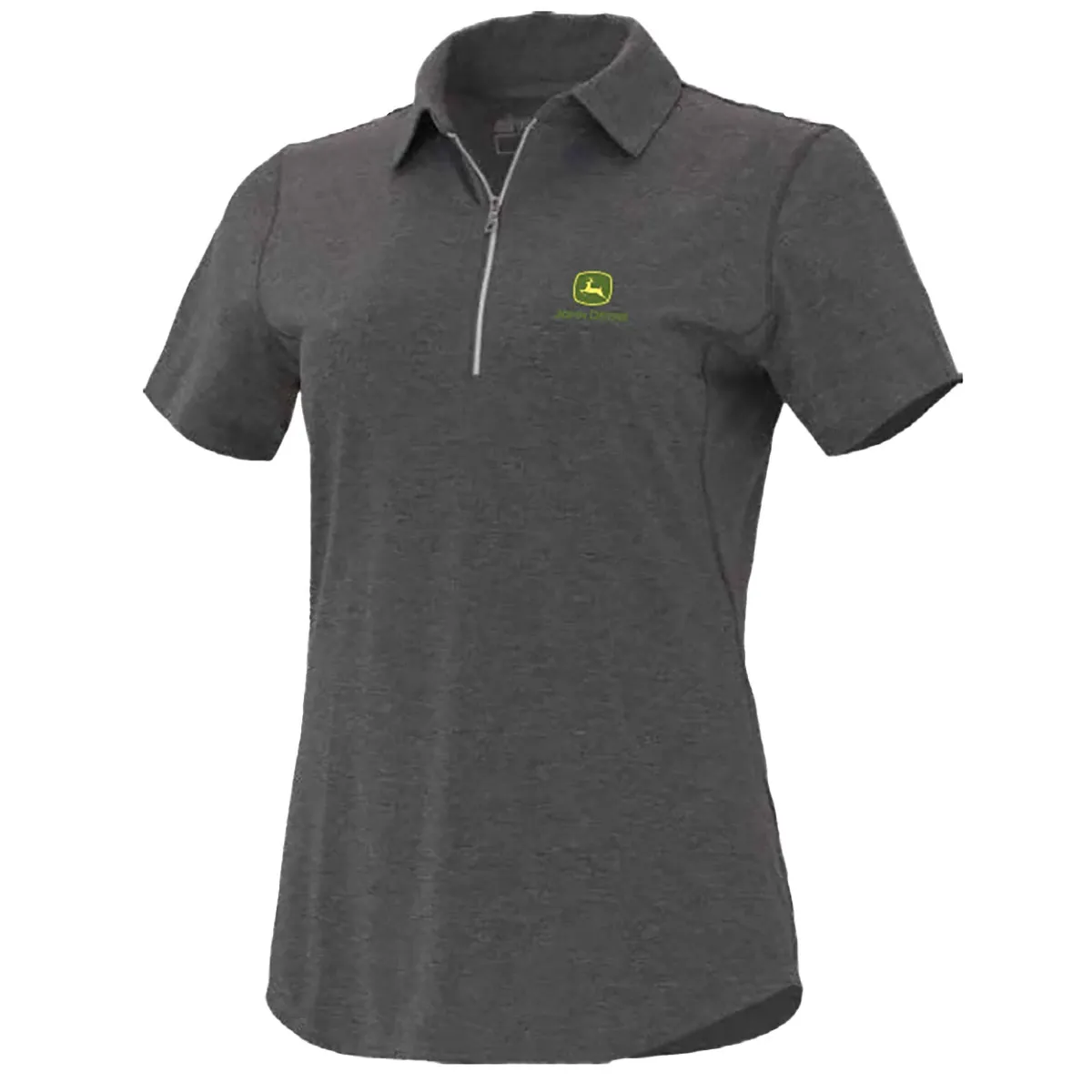 Heathered Gray Zipper Polo