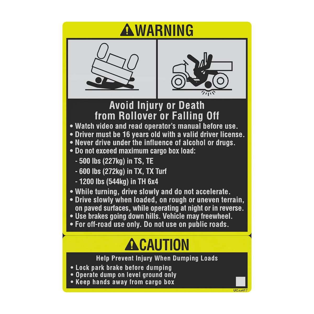 Safety Sign, T-Series RH Fender, En