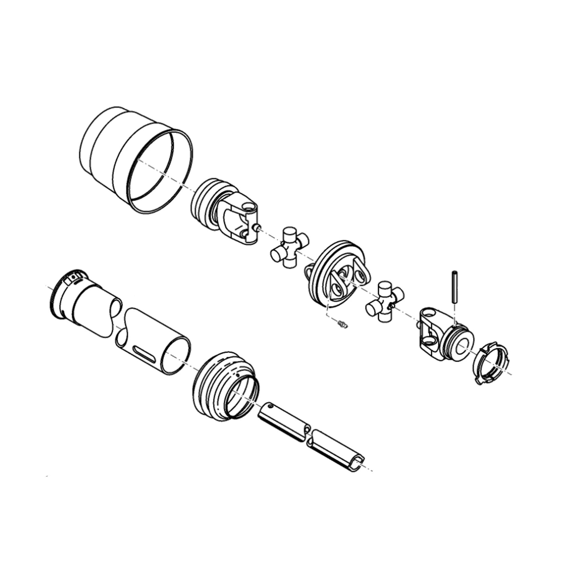 John Deere Driveline U-Joint with Tube Shield - AE73804