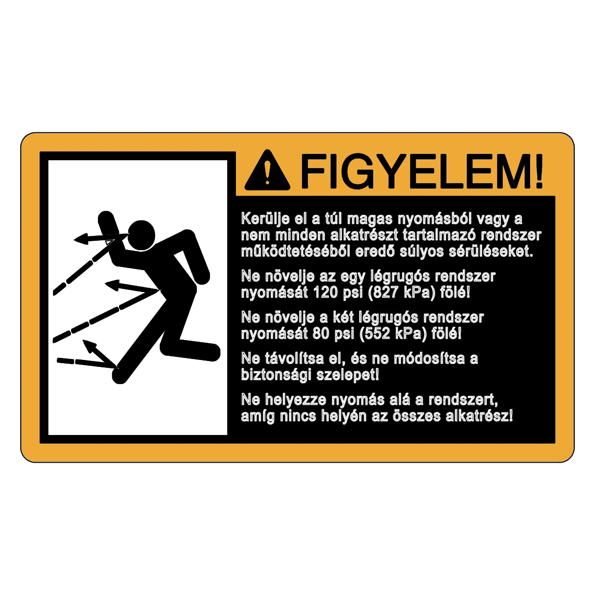 John Deere Safety Sign Label, Thrown/Flying Object, Hungaria - A90656