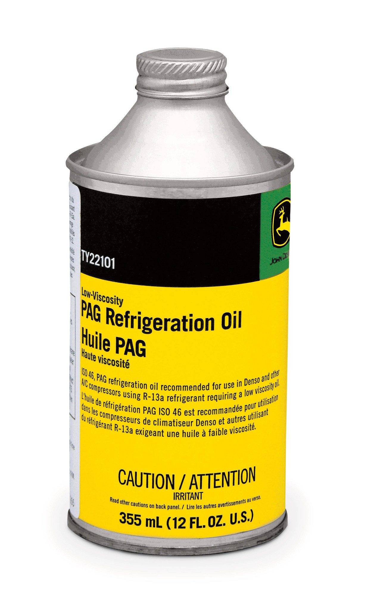 John Deere 134a PAG Refrigeration Oil, ISO 46, 355 ml (12 Fluid Oz) - TY22101