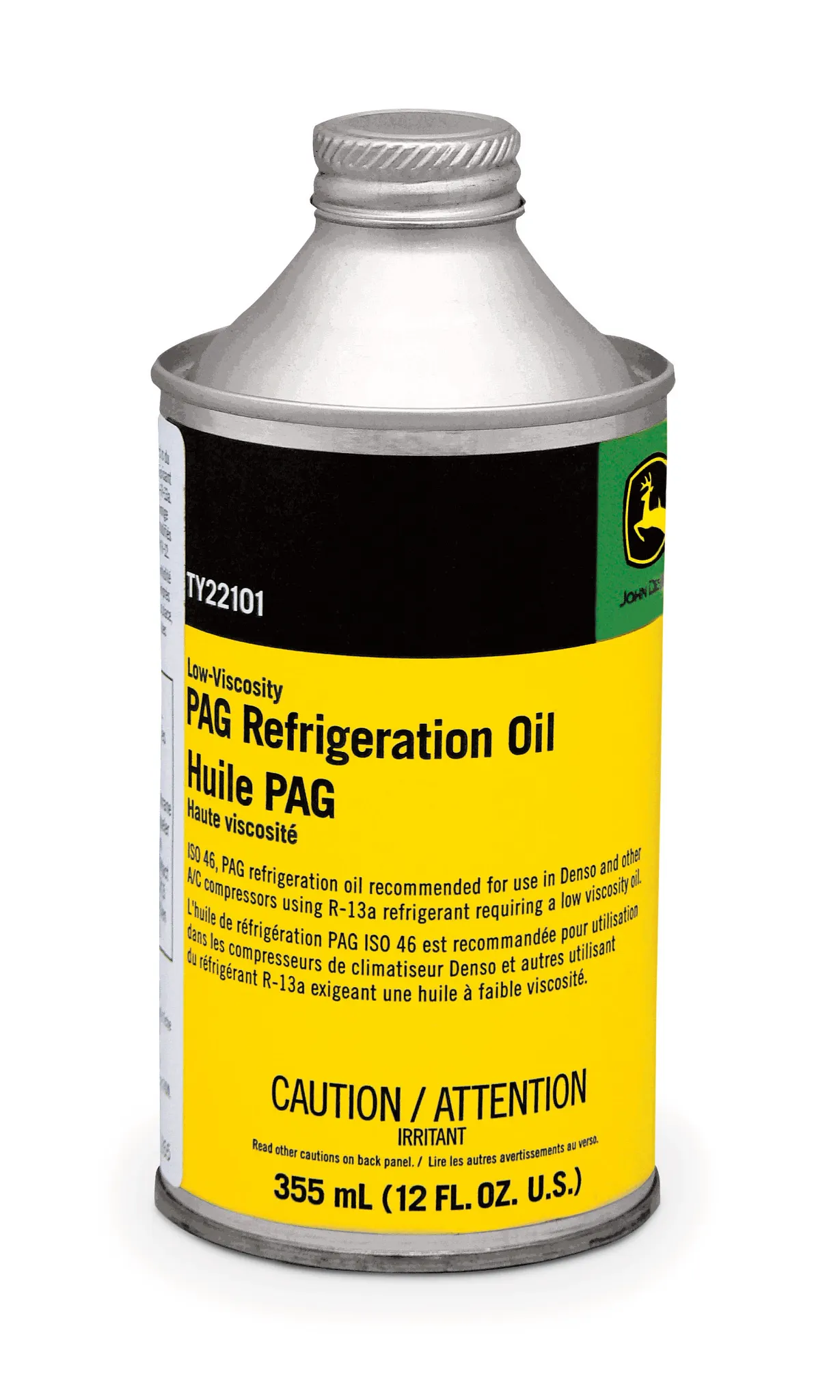 John Deere 134a PAG Refrigeration Oil, ISO 46, 355 ml (12 Fluid Oz) - TY22101