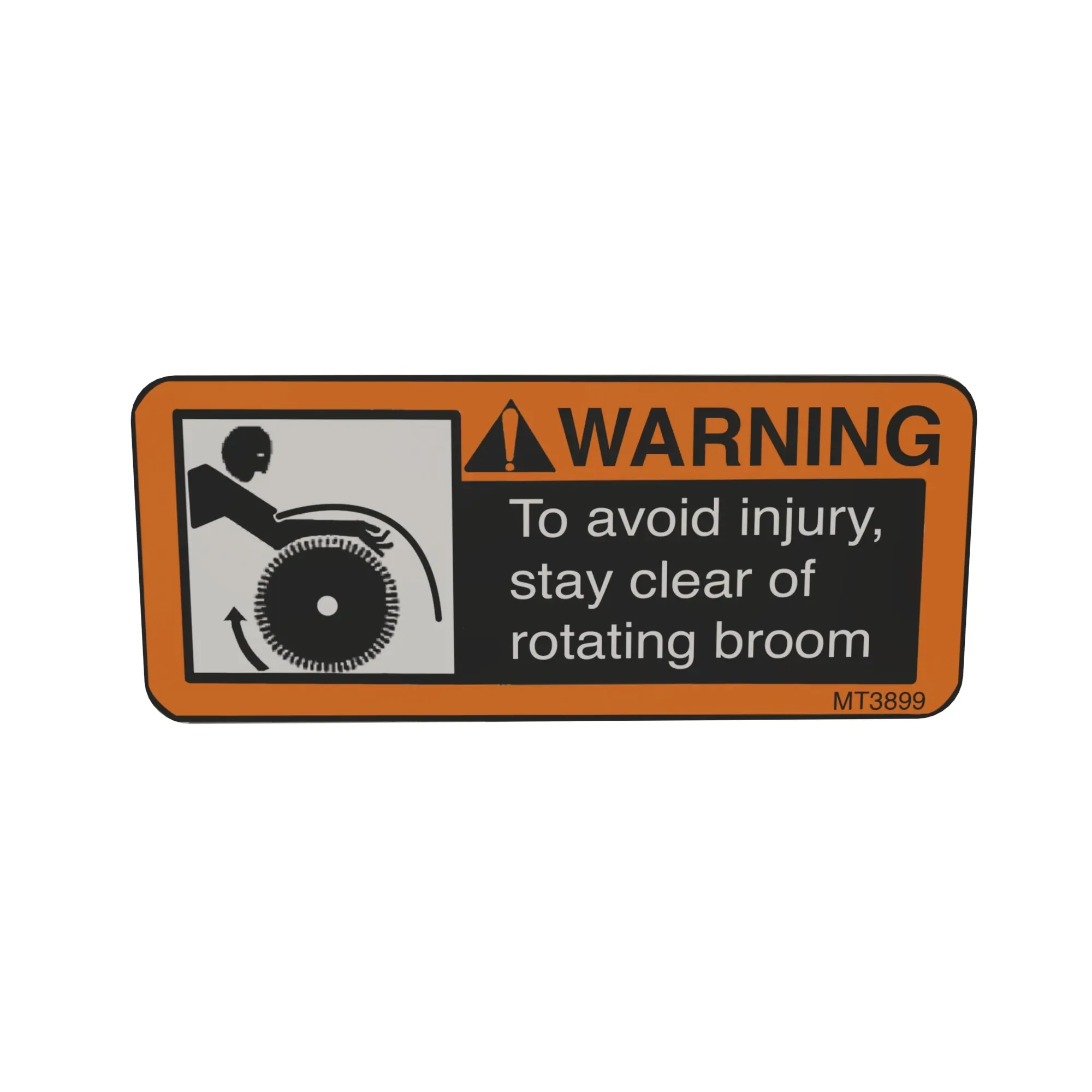 John Deere Entangle Safety Sign Warning(Broom) Label - MT3899