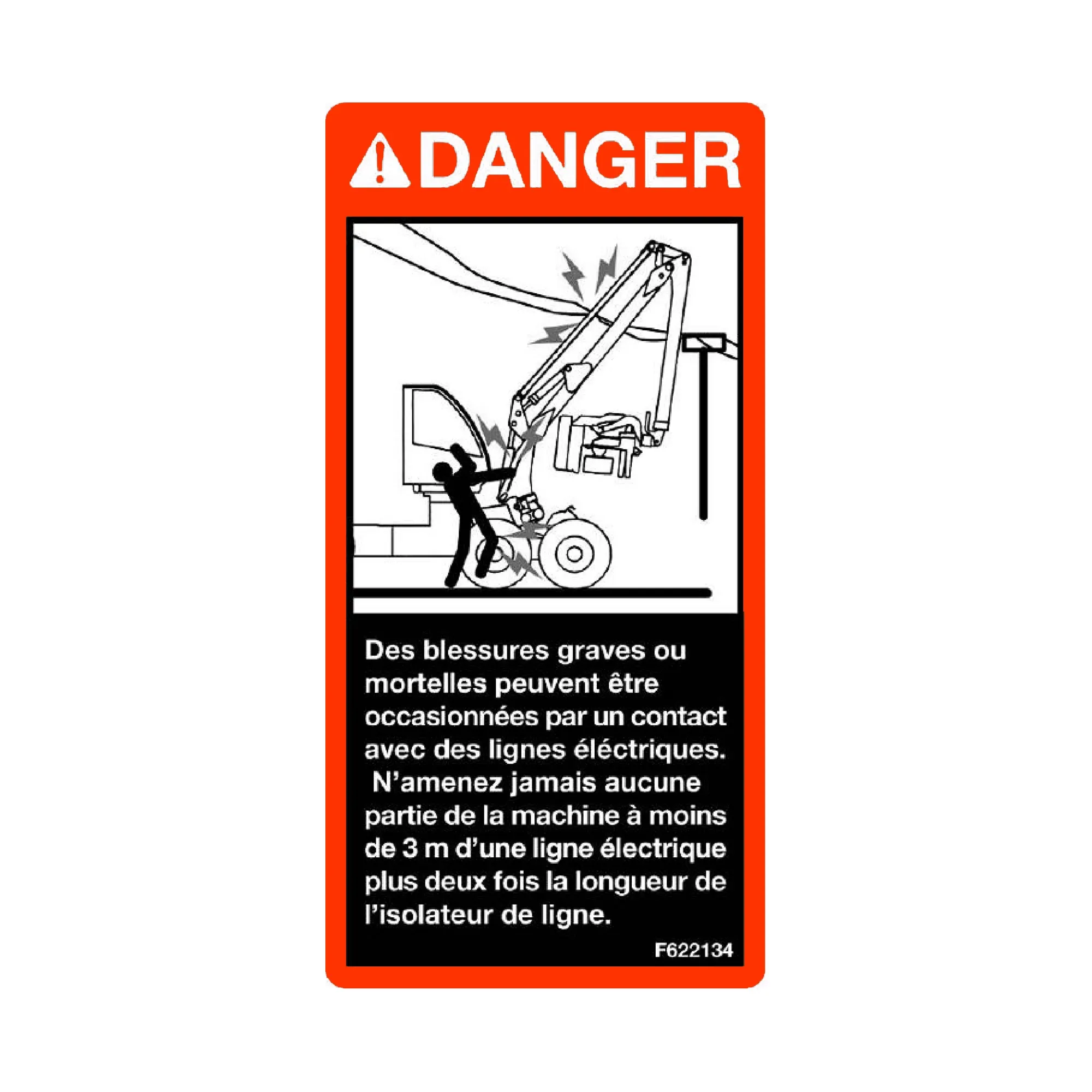 John Deere Electrical Power Lines Keep Clear Label - F622134