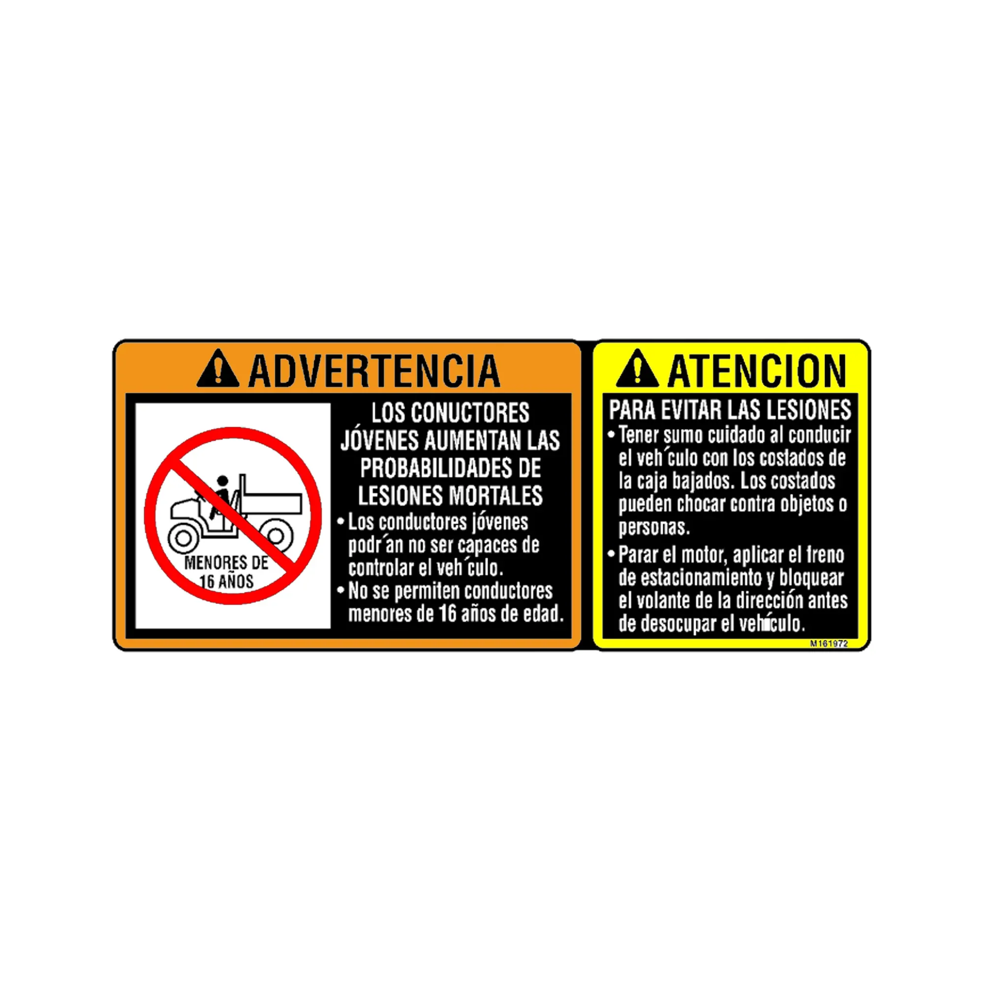 John Deere Caution Label, M-Gator - M161972