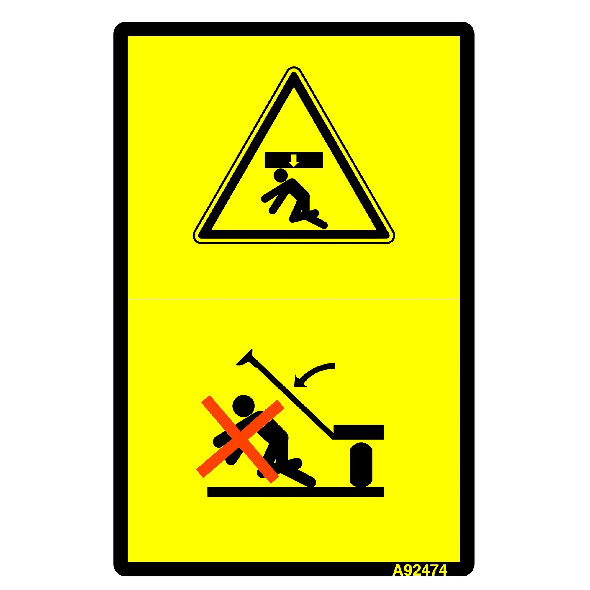 John Deere Text Free Marker, Safety Label - A92474