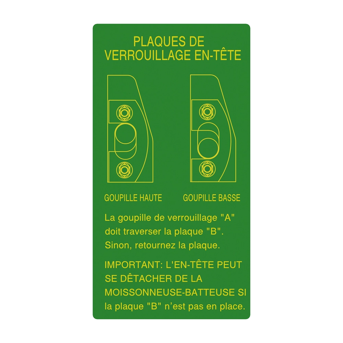 Label, French, Feeder House Lower P