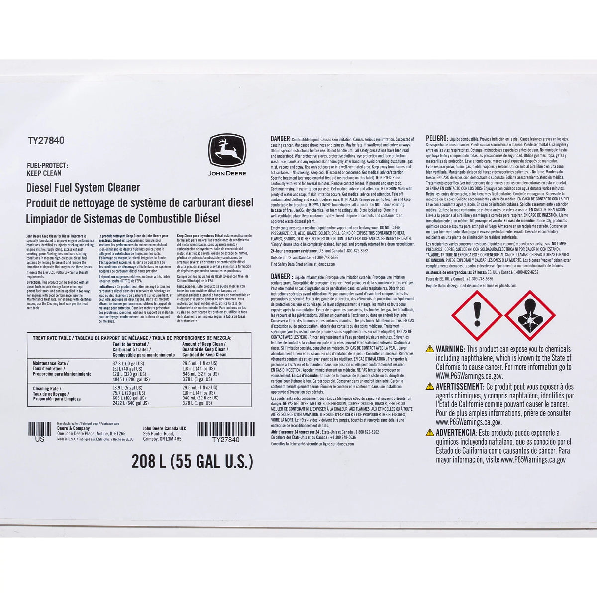 Keep Clean Fuel-Protect Diesel Fuel System Cleaners 55 Gallon Labels