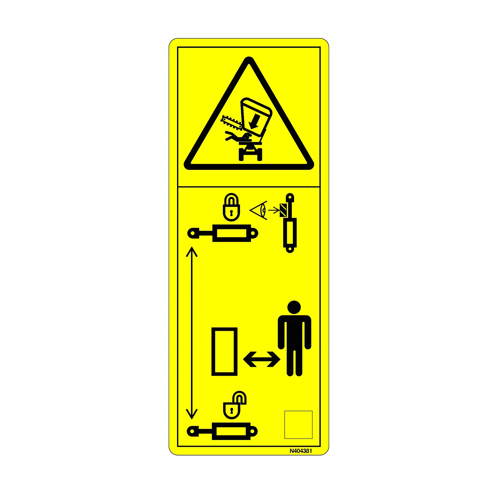 John Deere Basket Warning Label, Front - N404381