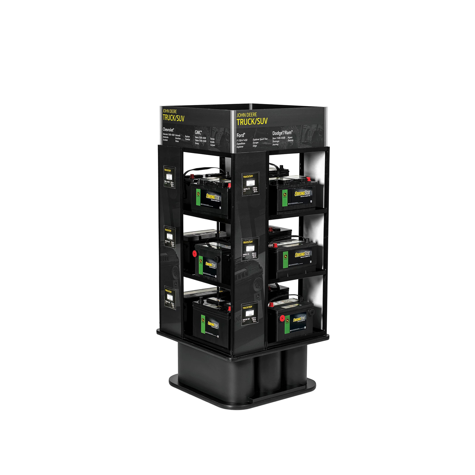 John Deere Battery Display Rack without Batteries - SWDISPLAY12