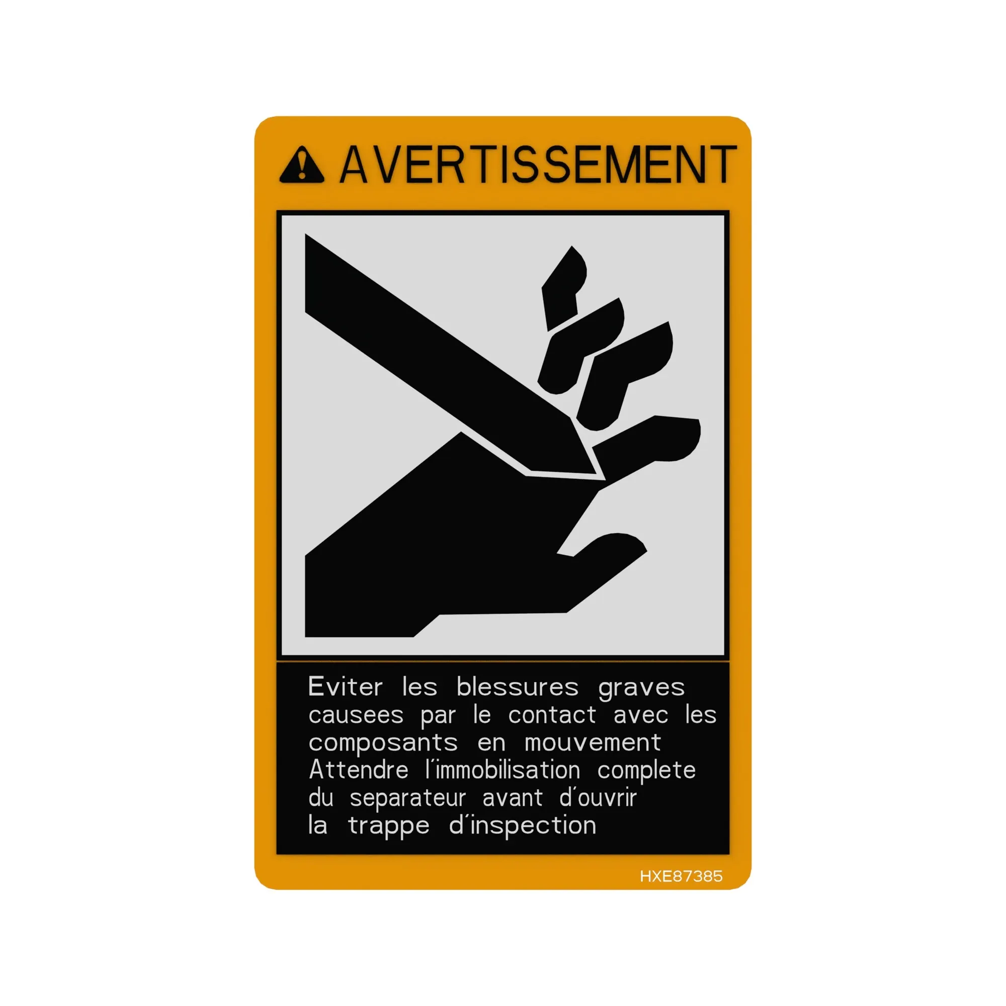 John Deere Warning Safety Sign - HXE87385
