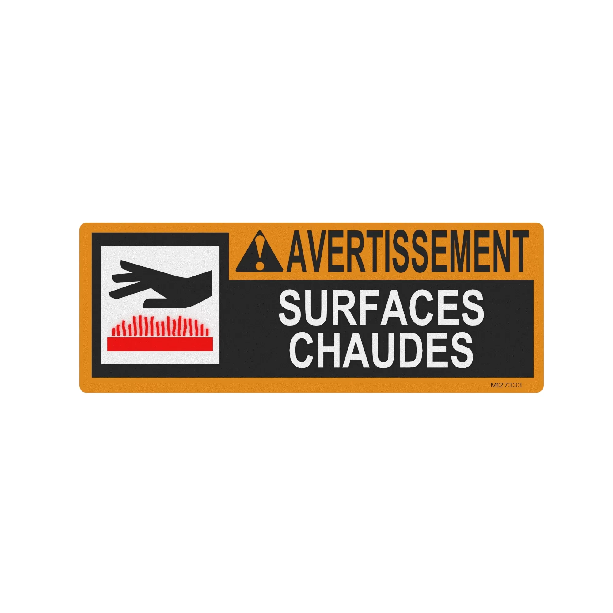 John Deere Safety Sign, Hot Surface Warning, French - M127333