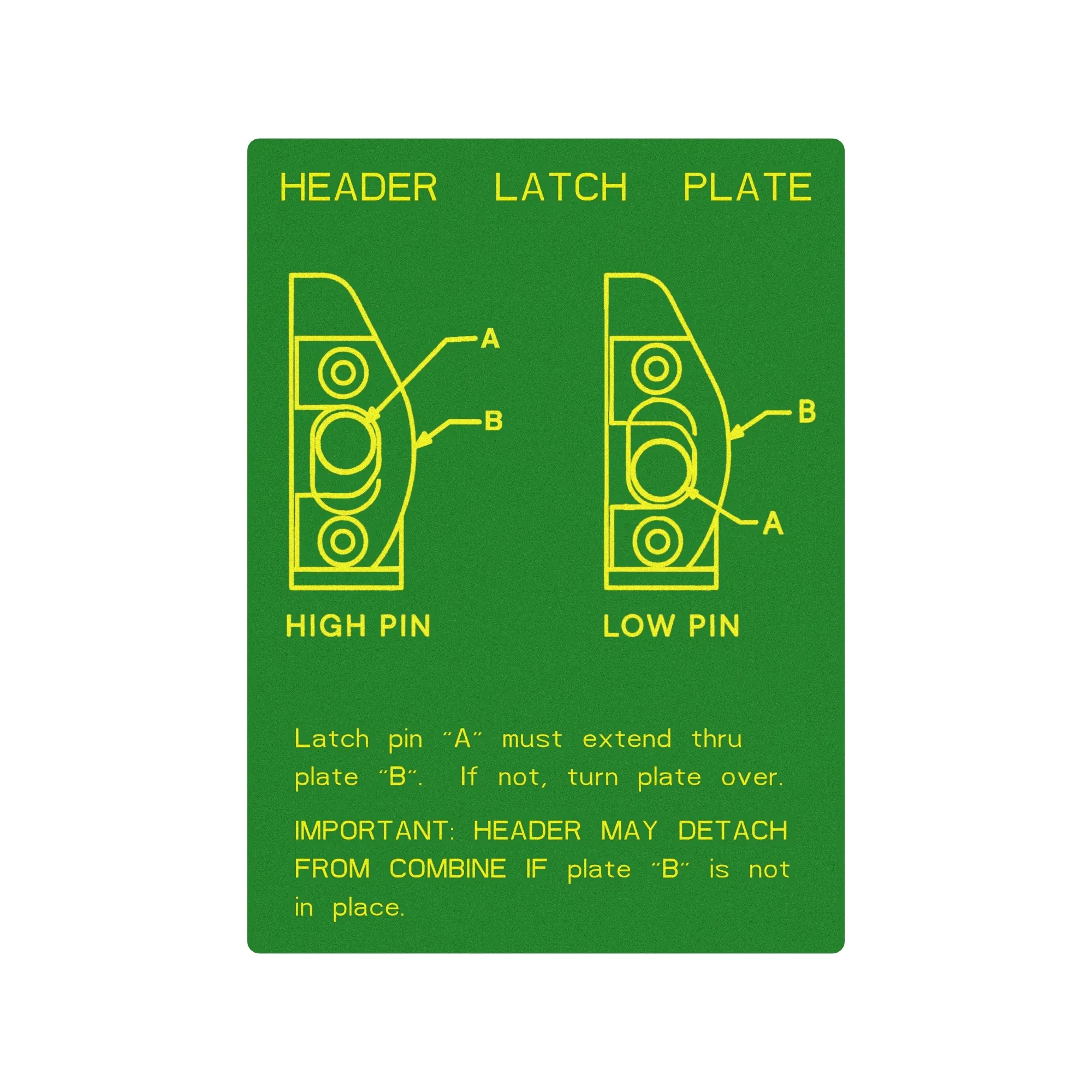 John Deere Header Latch Plates Label - H136751