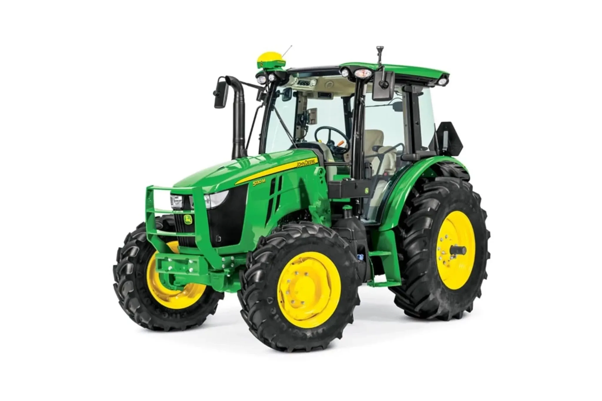 Studio image with a front left view of a 5130M Utility Tractor