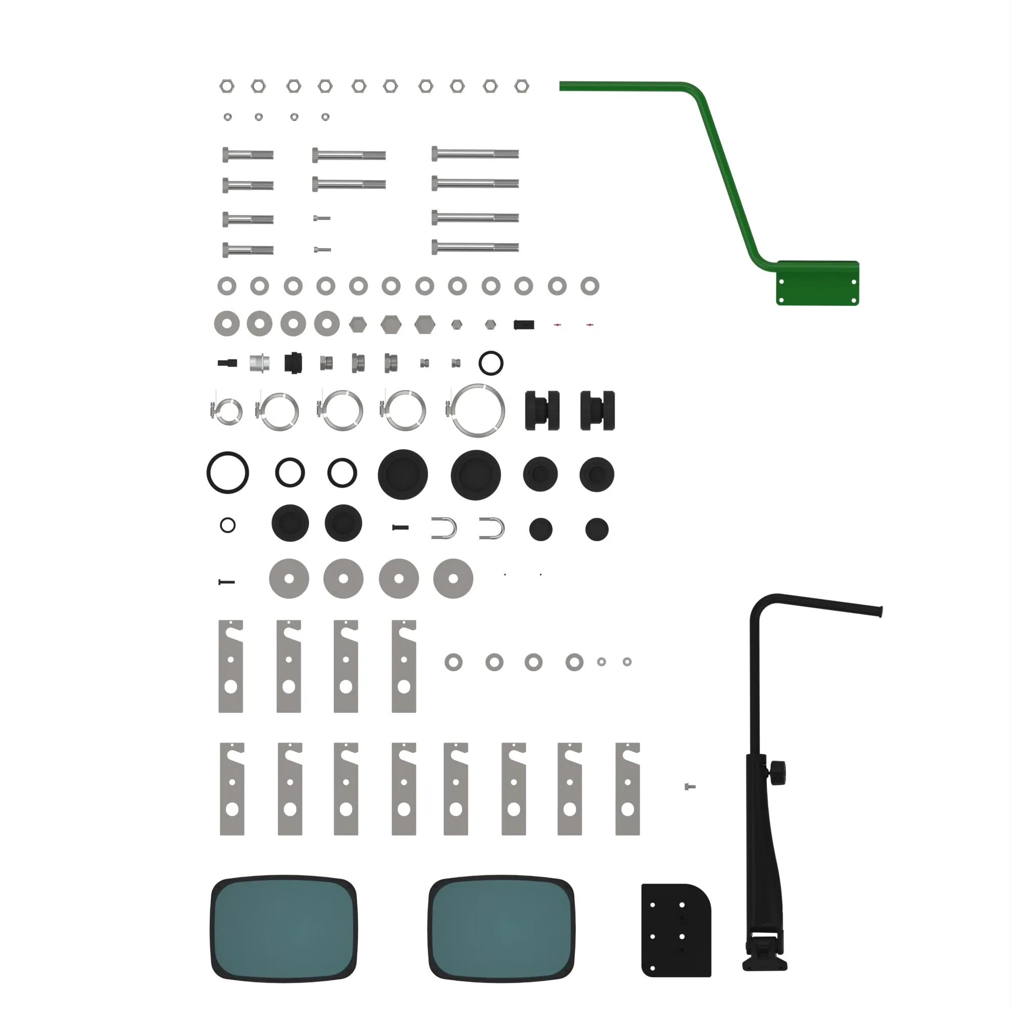 John Deere Drybox Rear View Mirror and Hardware Attachment - BKK10290