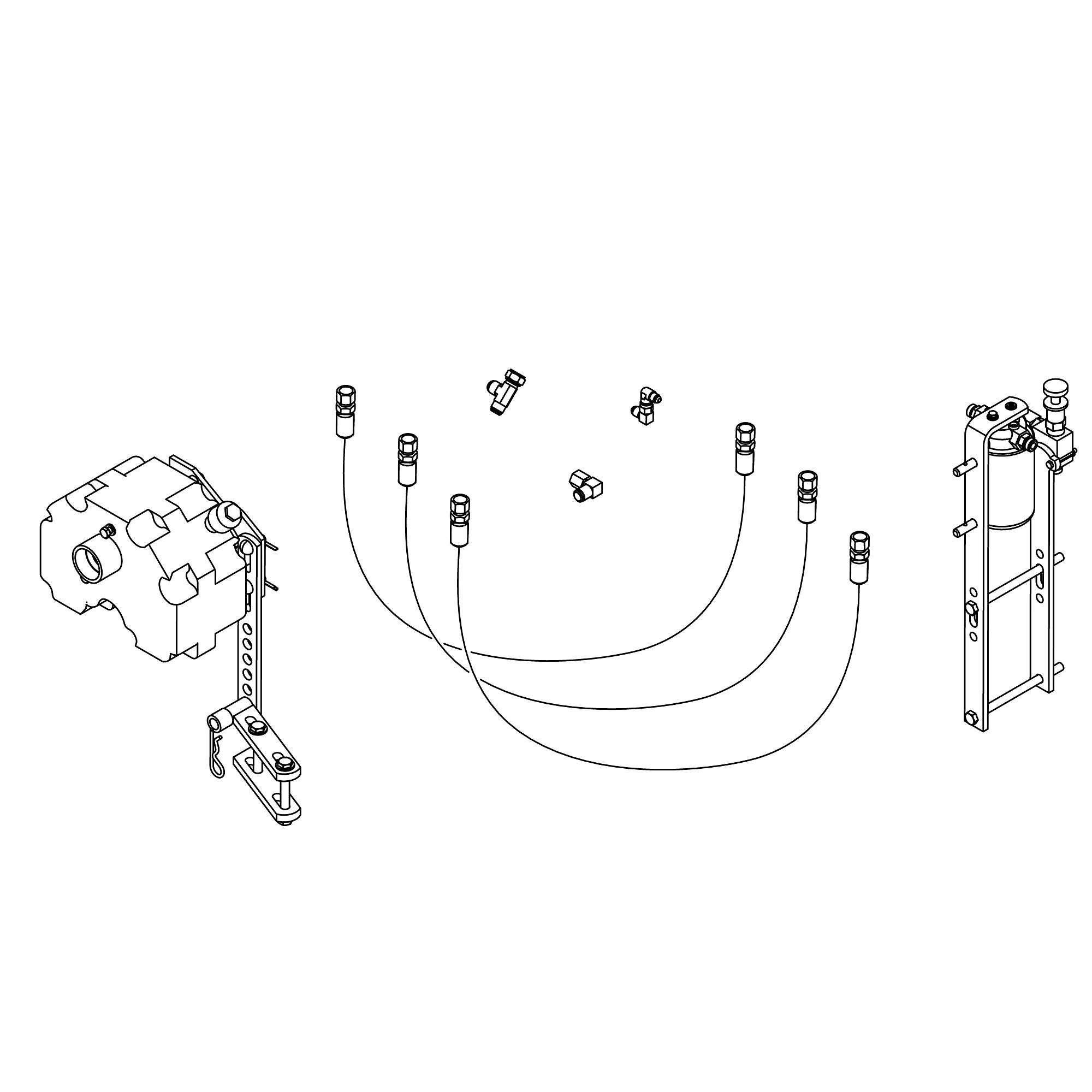 John Deere 1000 RPM PTO Pump, Hoses, and Fitting Attachment - BH78873