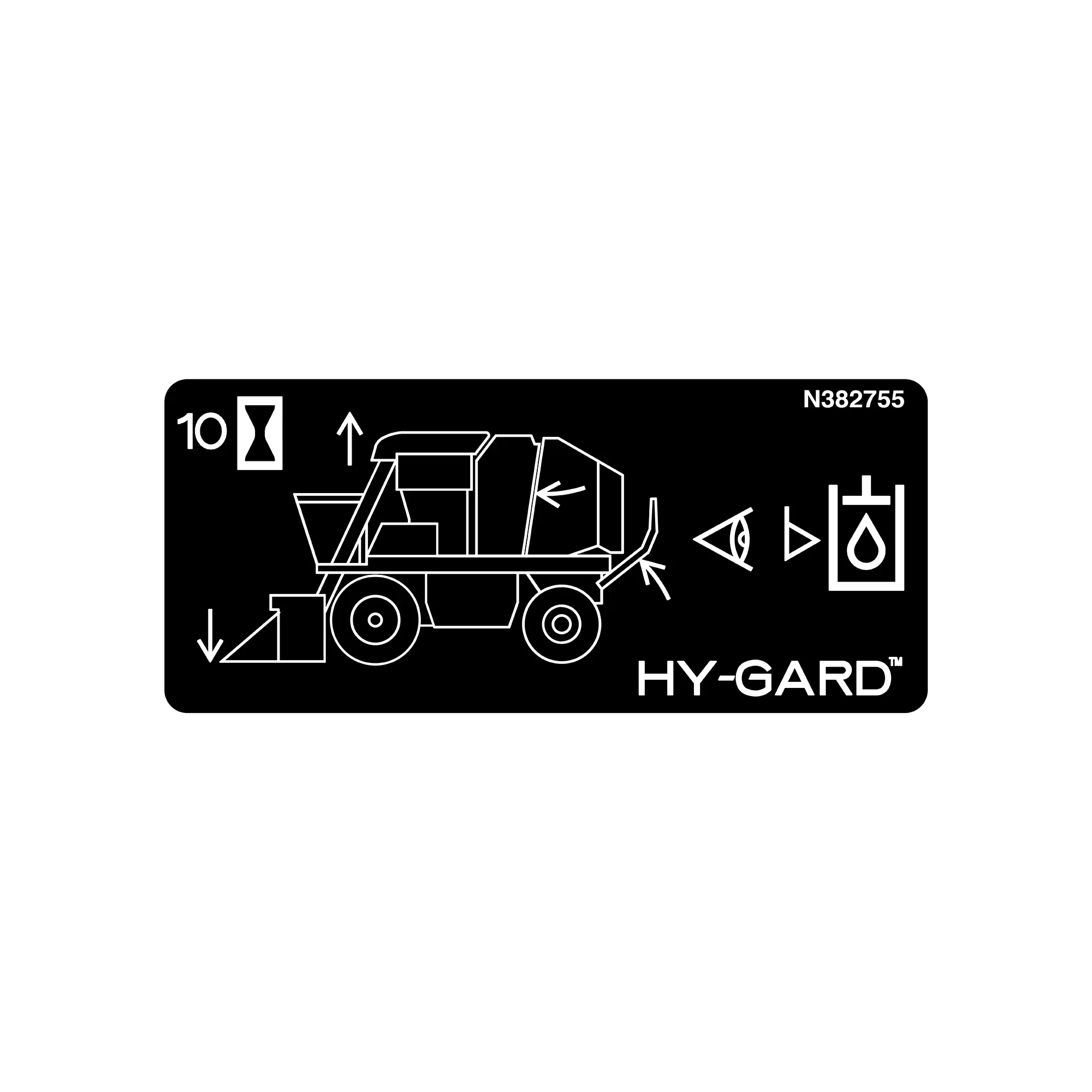 John Deere Hydraulic Tank Oil Level Text Free Label - N382755