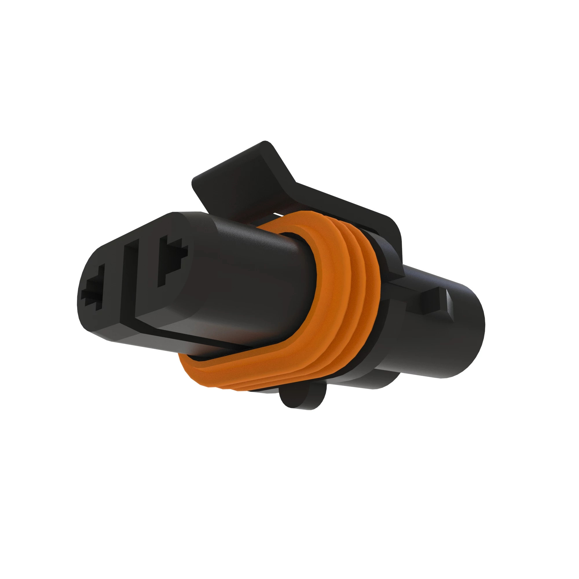 John Deere Black External Electrical Connector Assembly, 2 Cavities - 57M7552