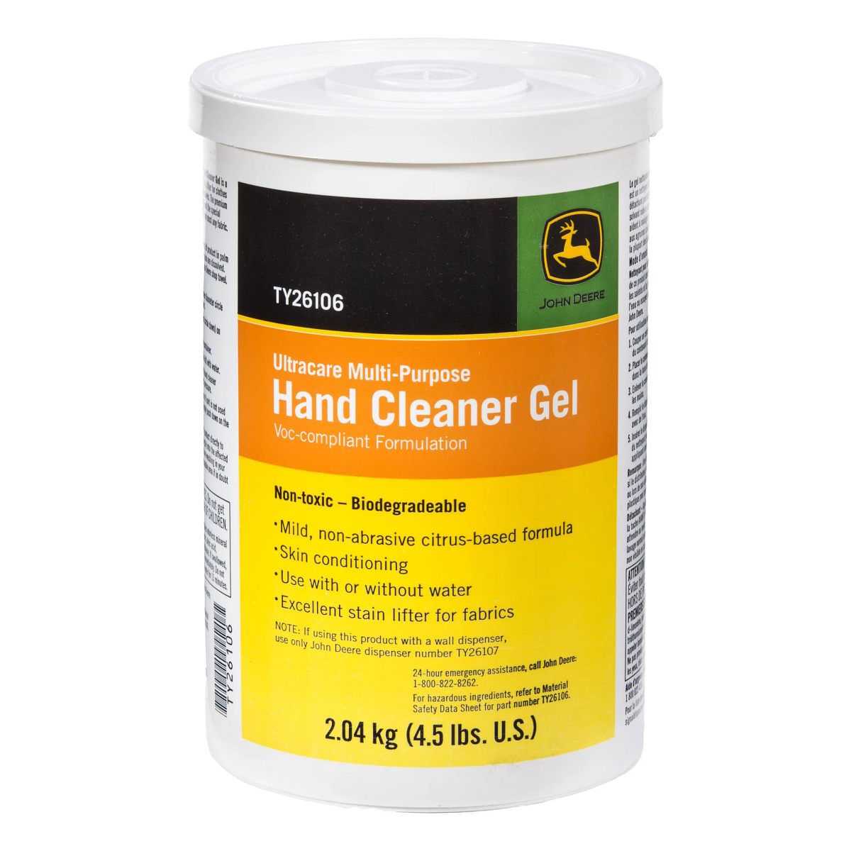 John Deere Hand Cleaner Gel, VOC Compliant Formulation, 2.04 kg (4.5 Pound) - TY26106
