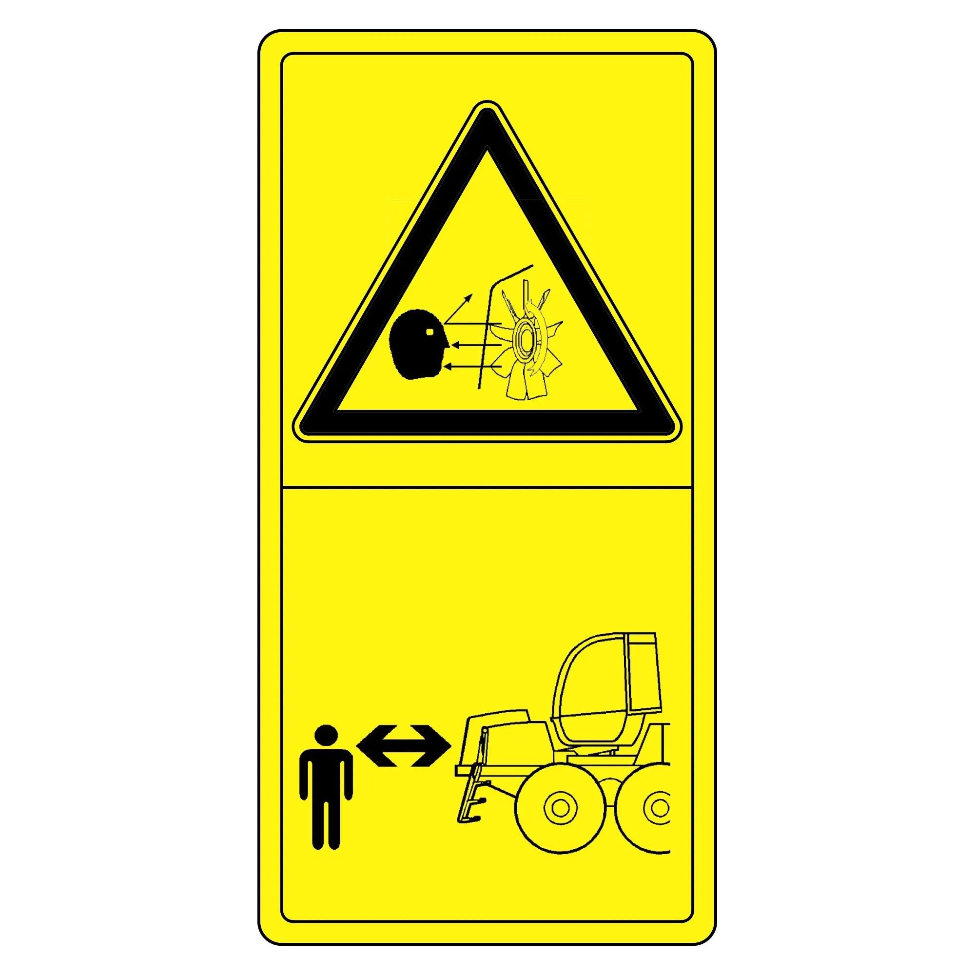 John Deere Label, Danger Area for Hydraulic Fan - F652556
