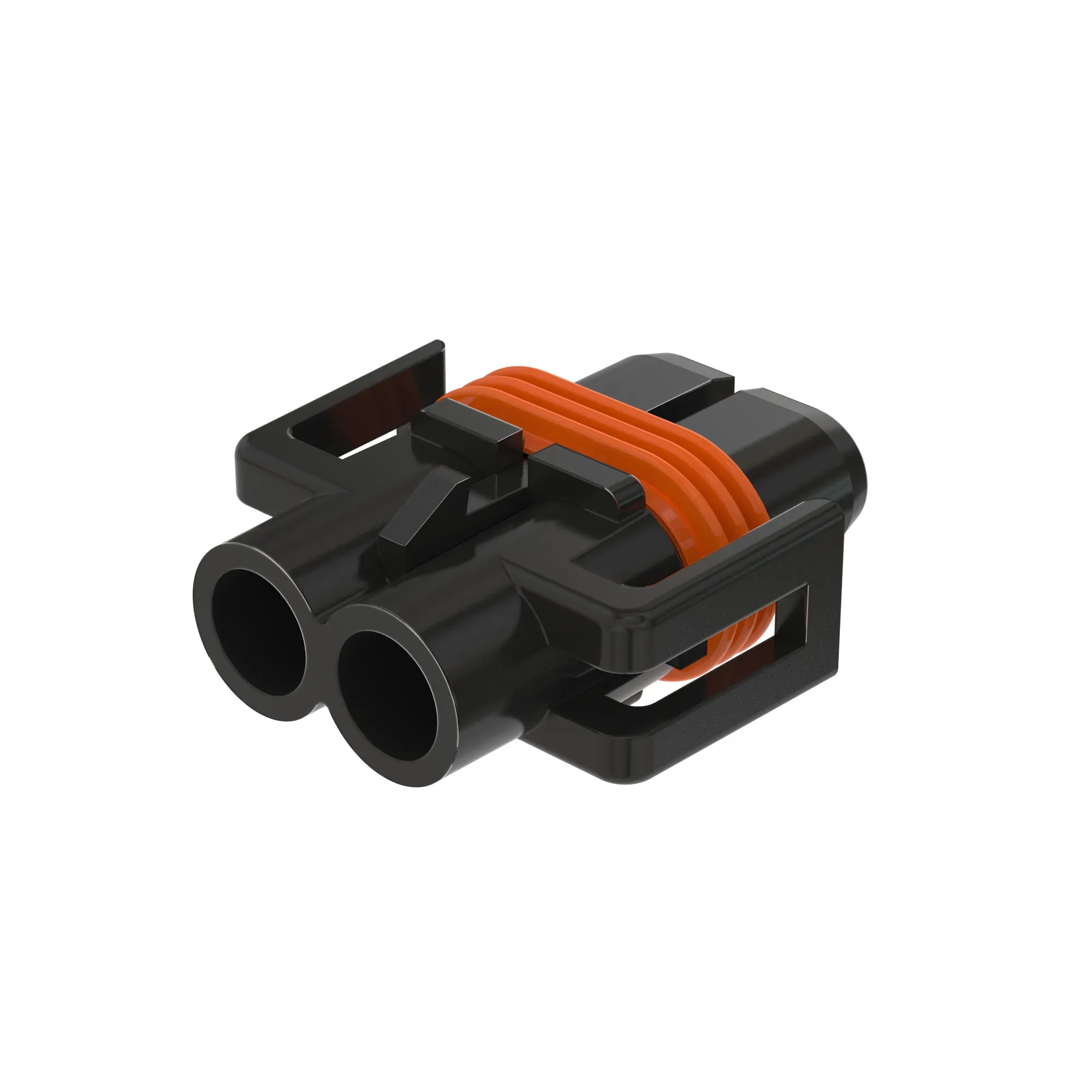 John Deere Black External Electrical Connector Housing, 2 Cavities - 57M8921