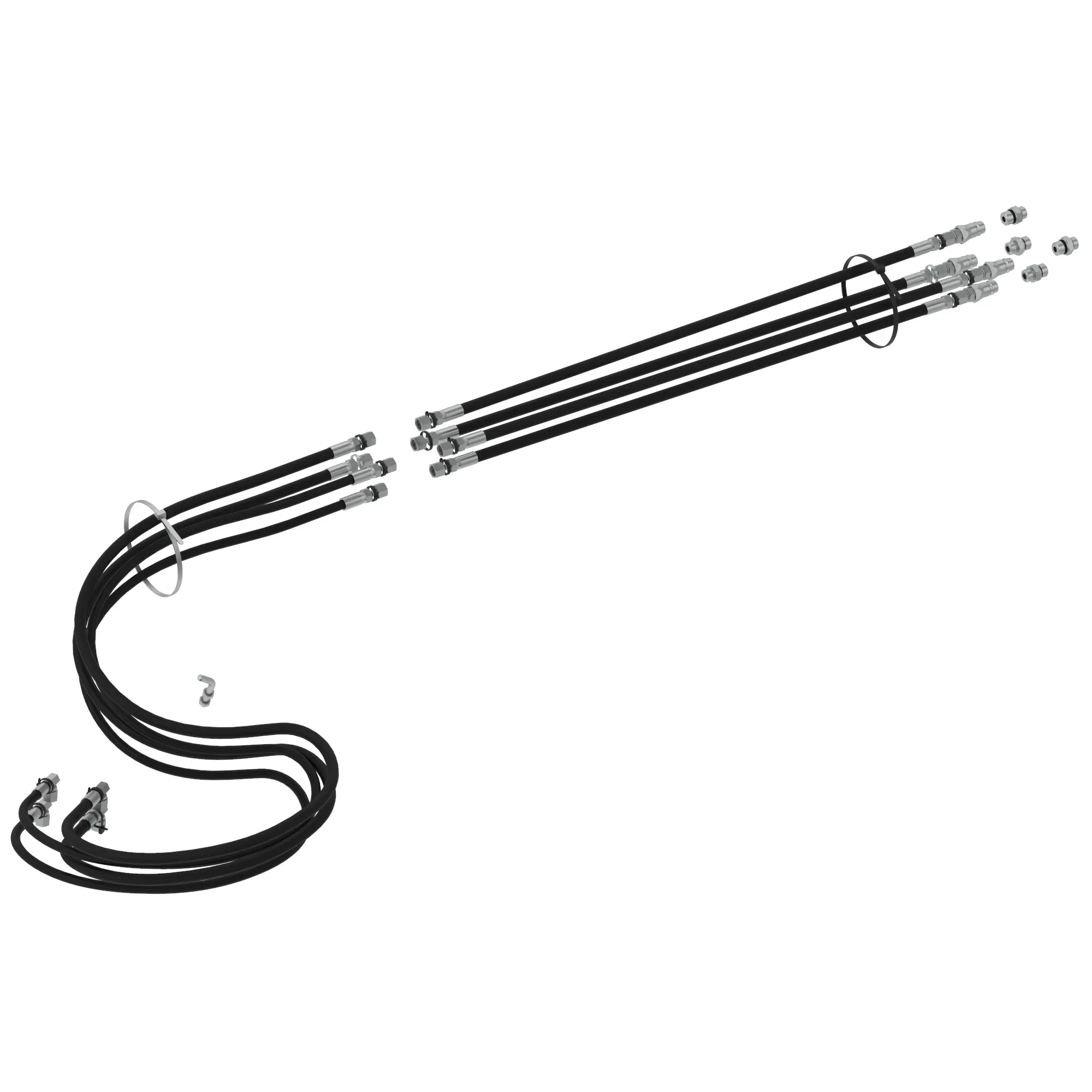 John Deere Mid-Mounted Electro-Hydraulic SCV Hose Kit - BW15240