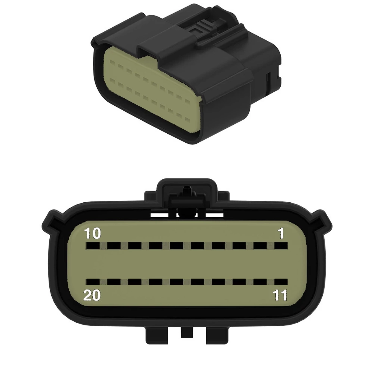 Conn Molex MX150 20W Fs Blk Plstc