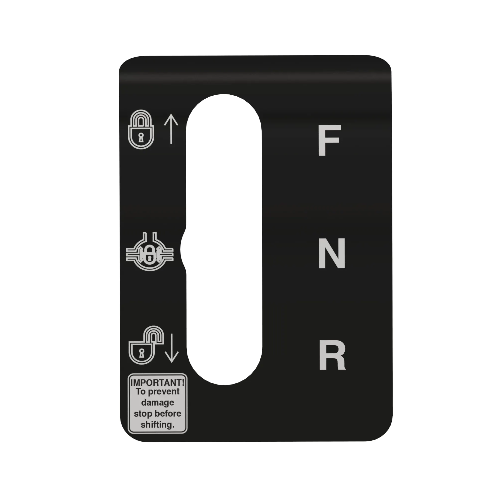 John Deere Shift Gate F-N-R Label, English - M158857