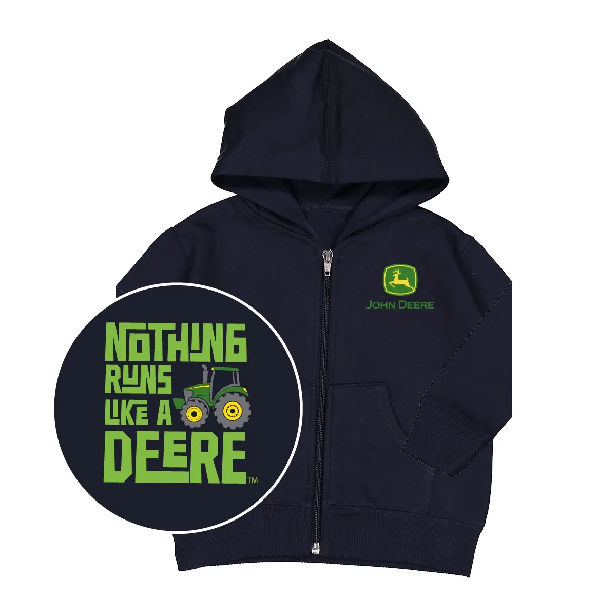 Toddler Nothing Runs Like a Deere Full Zip Hoodie