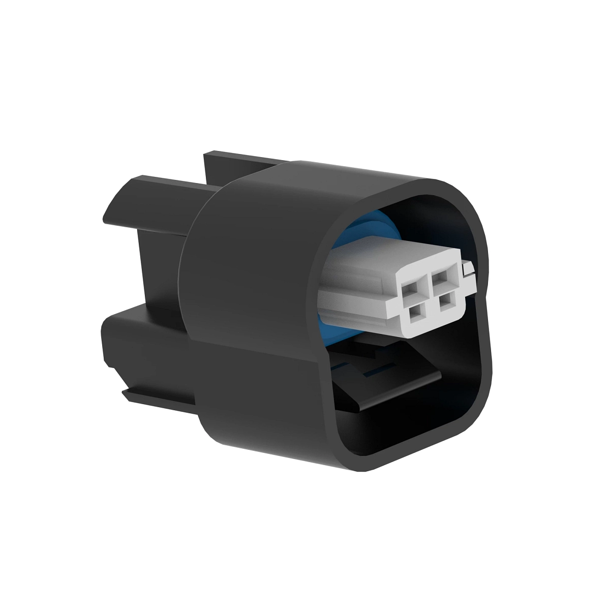 John Deere Black External Electrical Connector Housing, 2 Cavities - 57M8612